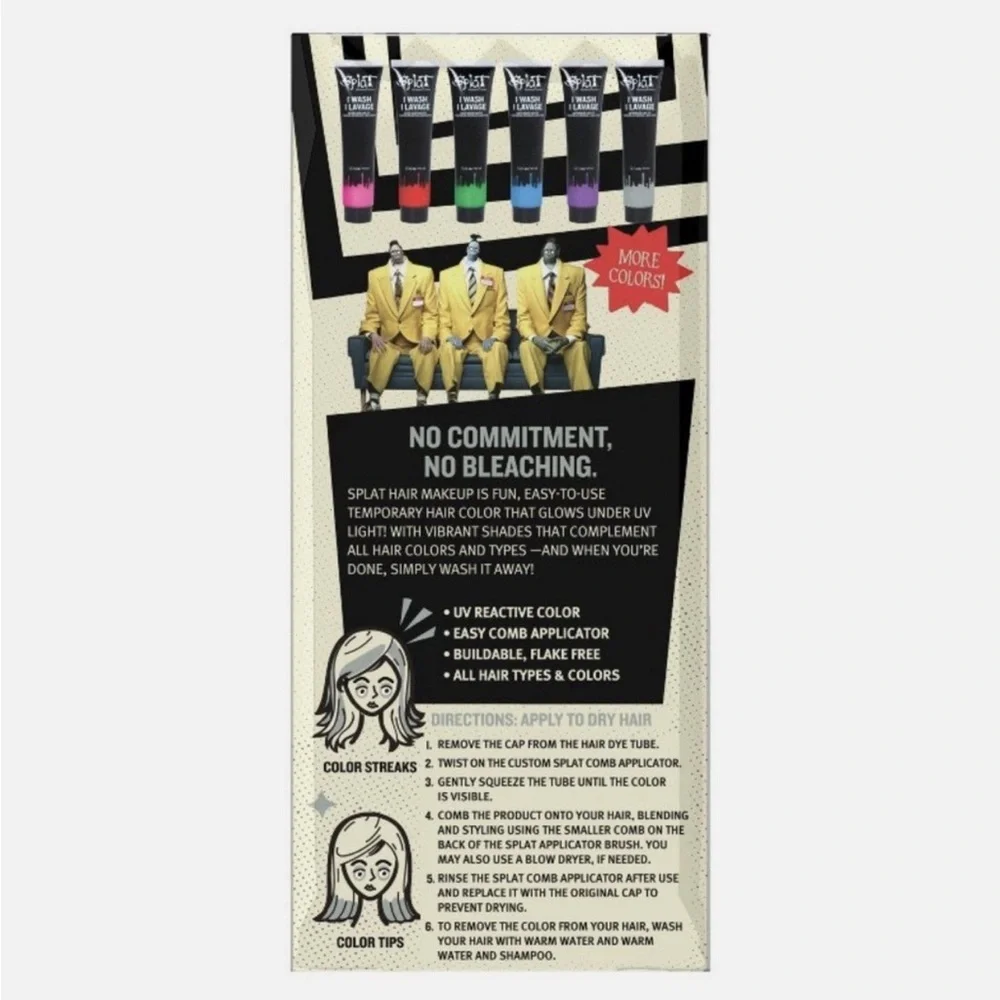 SPLAT Beetlejuice Beetlejuice 1-Wash Temporary Hair Dye Striking Silver, NEW